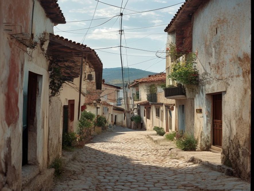 Los adoquines de una calle de Lloc Nou d'En Fenollet obligan a los vecinos a saludarse dos veces al bajarla