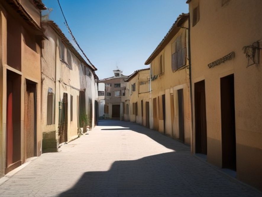 Una calle de Novetlè permanece en sombra exactamente hasta las 14:35 desde hace generaciones